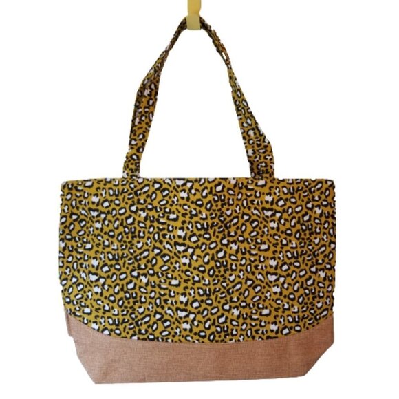 Jute Tote Large Bag Leopard Print 🐆NWT - Picture 1 of 6